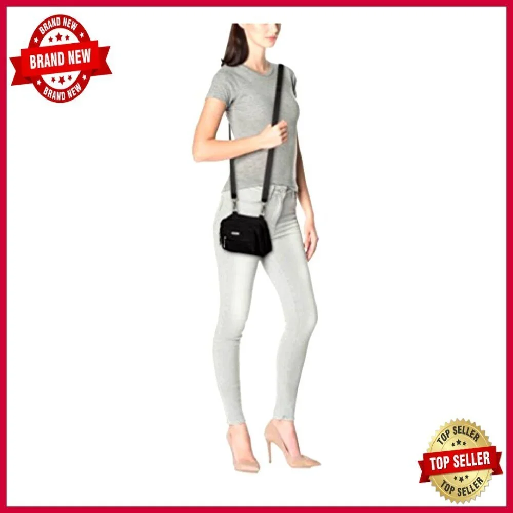 Triple Zip Small Crossbody Bag Lightweight Convertible Fanny Pack Belt Bag